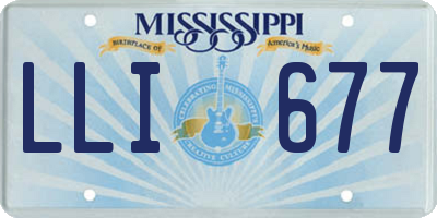 MS license plate LLI677