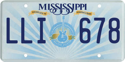 MS license plate LLI678