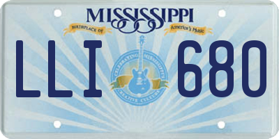 MS license plate LLI680