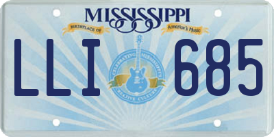 MS license plate LLI685