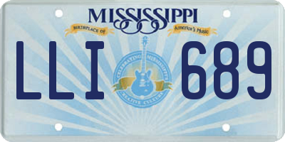 MS license plate LLI689