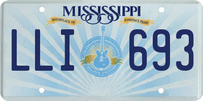 MS license plate LLI693
