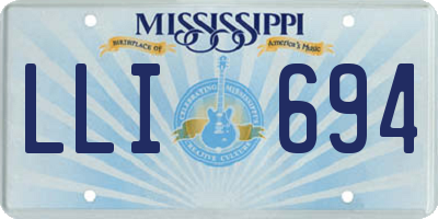 MS license plate LLI694