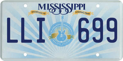MS license plate LLI699