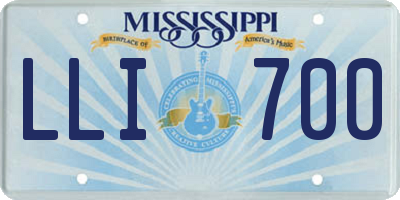 MS license plate LLI700
