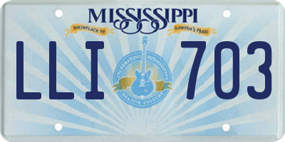 MS license plate LLI703