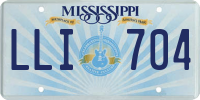 MS license plate LLI704