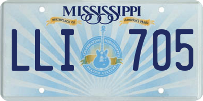 MS license plate LLI705