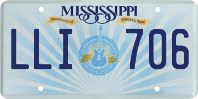 MS license plate LLI706