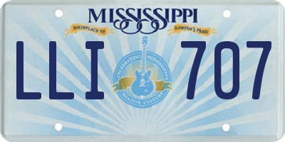 MS license plate LLI707