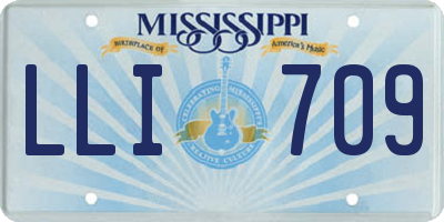 MS license plate LLI709