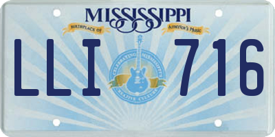 MS license plate LLI716