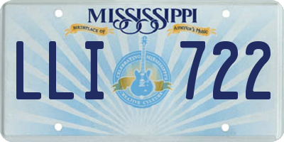 MS license plate LLI722