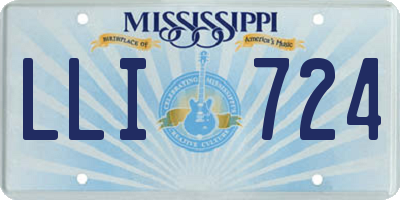 MS license plate LLI724
