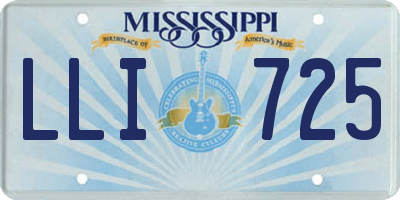 MS license plate LLI725