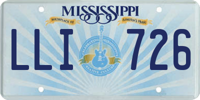 MS license plate LLI726