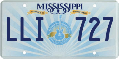 MS license plate LLI727