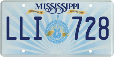 MS license plate LLI728