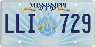 MS license plate LLI729