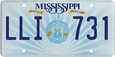 MS license plate LLI731