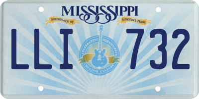 MS license plate LLI732