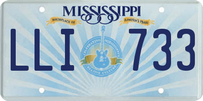 MS license plate LLI733
