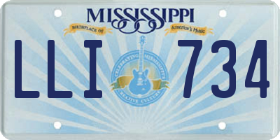 MS license plate LLI734