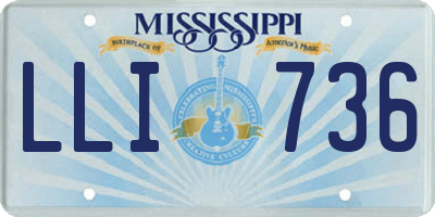 MS license plate LLI736