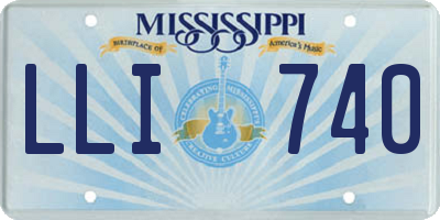 MS license plate LLI740