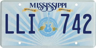 MS license plate LLI742