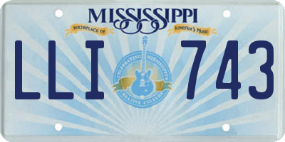 MS license plate LLI743