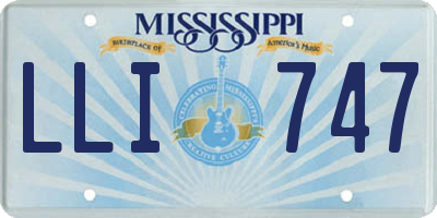 MS license plate LLI747