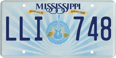 MS license plate LLI748