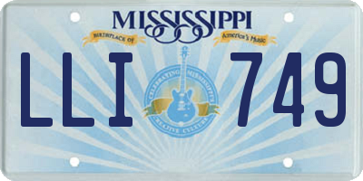 MS license plate LLI749