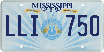MS license plate LLI750