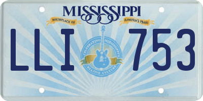 MS license plate LLI753