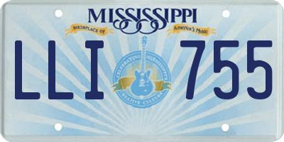 MS license plate LLI755