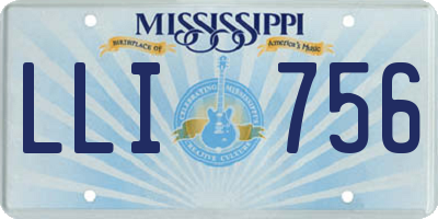 MS license plate LLI756