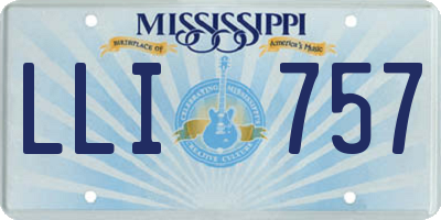 MS license plate LLI757