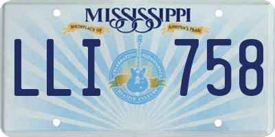 MS license plate LLI758