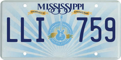 MS license plate LLI759