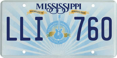 MS license plate LLI760