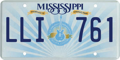 MS license plate LLI761