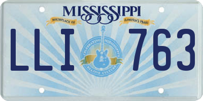 MS license plate LLI763