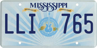 MS license plate LLI765