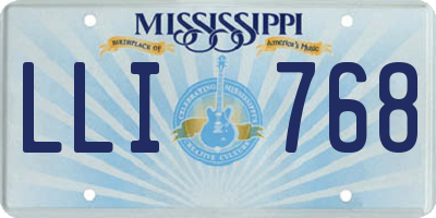 MS license plate LLI768