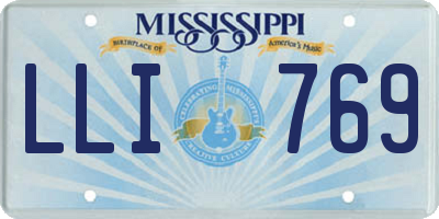 MS license plate LLI769