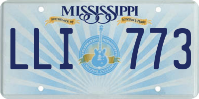 MS license plate LLI773