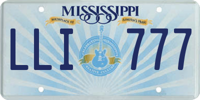 MS license plate LLI777