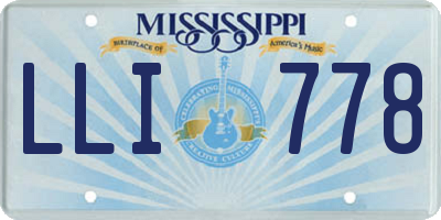 MS license plate LLI778